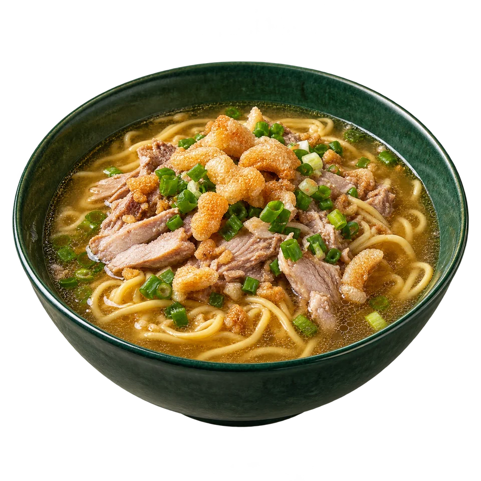 Iloilo La Paz batchoy with pork, noodles and spring onions