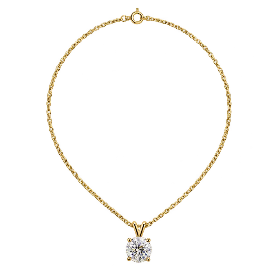 Fine gold necklace with a diamond pendant