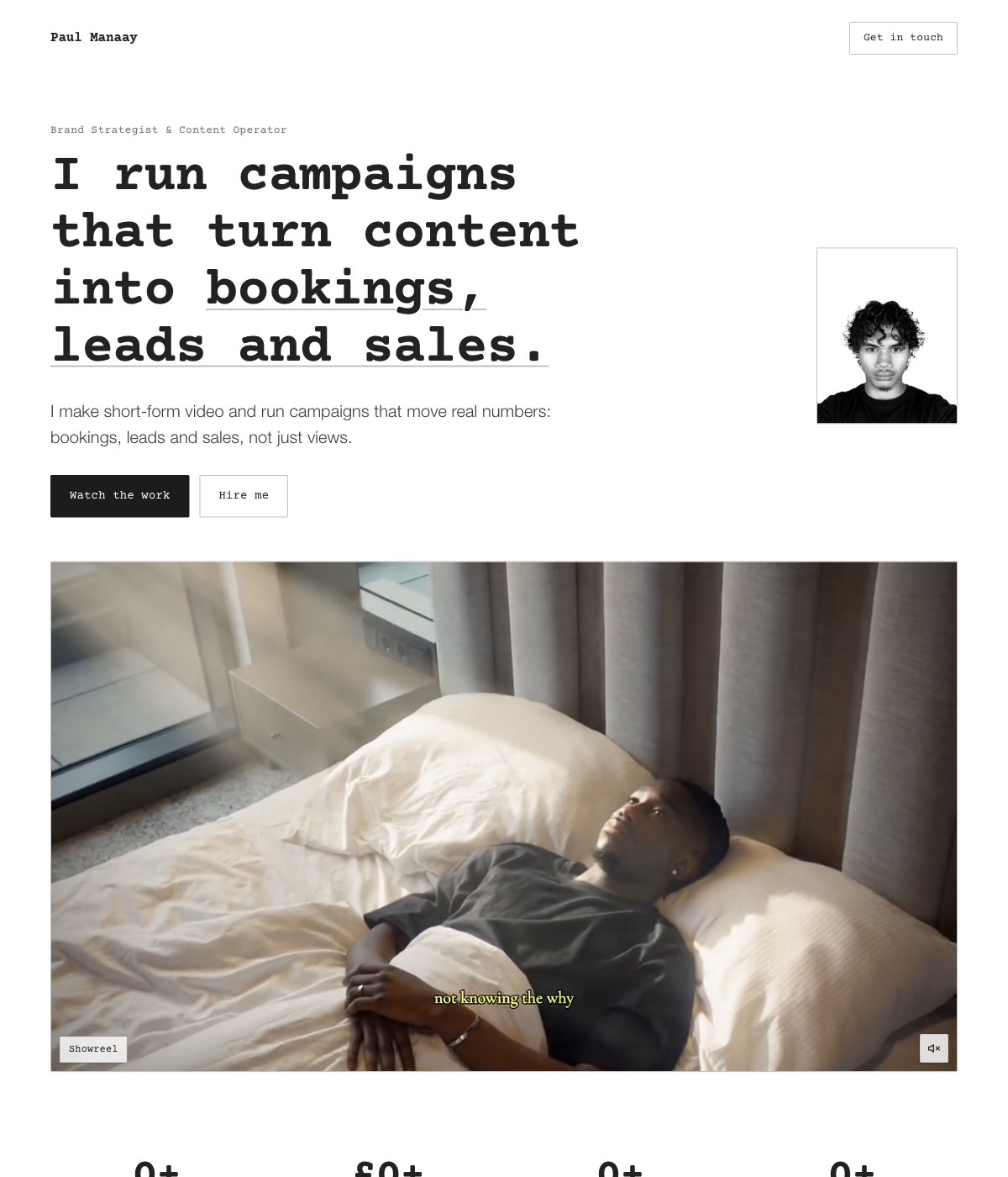 From Paul: Portfolio & showreel