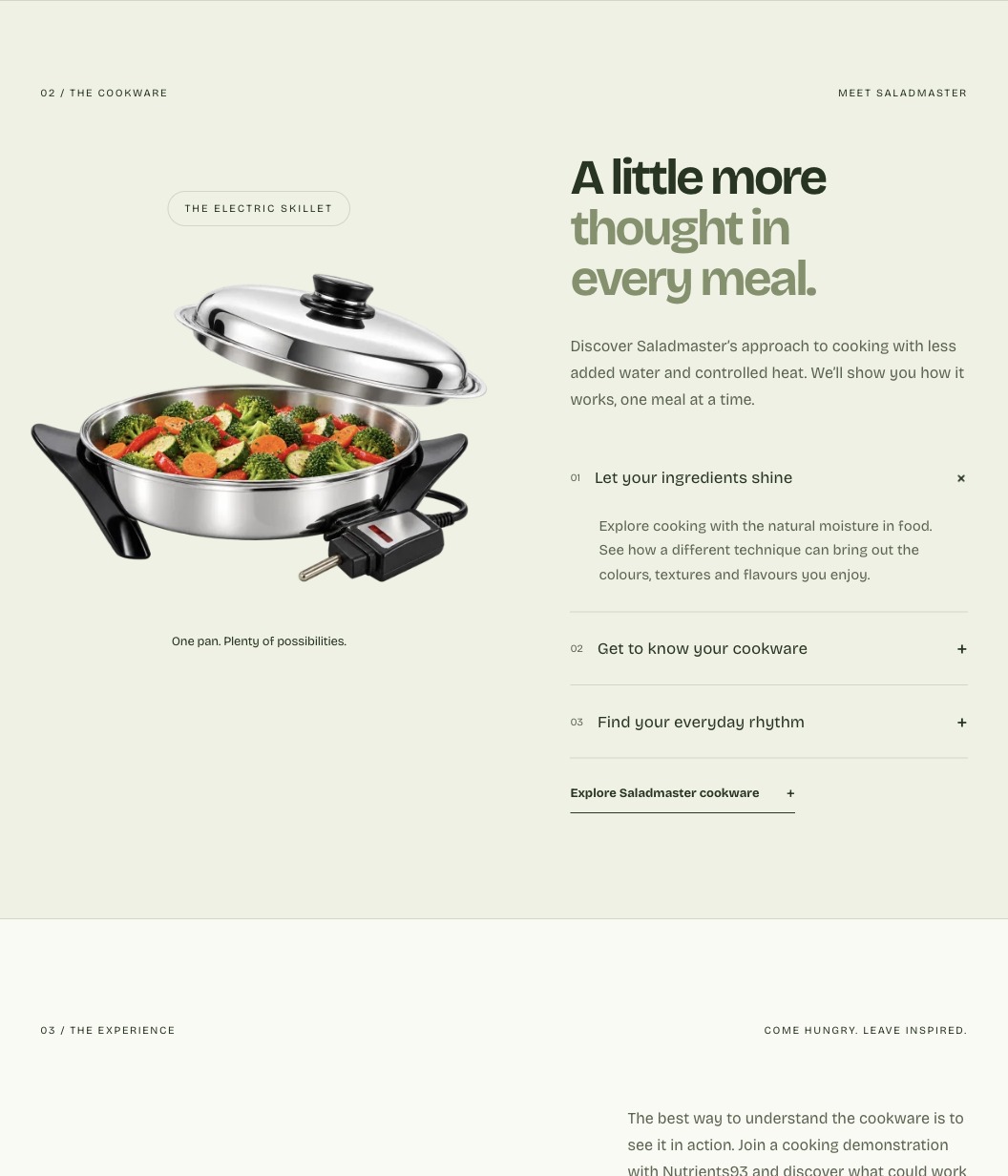 Nutrients93: Saladmaster cookware and cooking features
