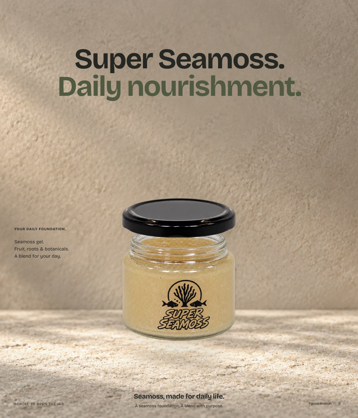 Super Seamoss: Interactive jar reveal
